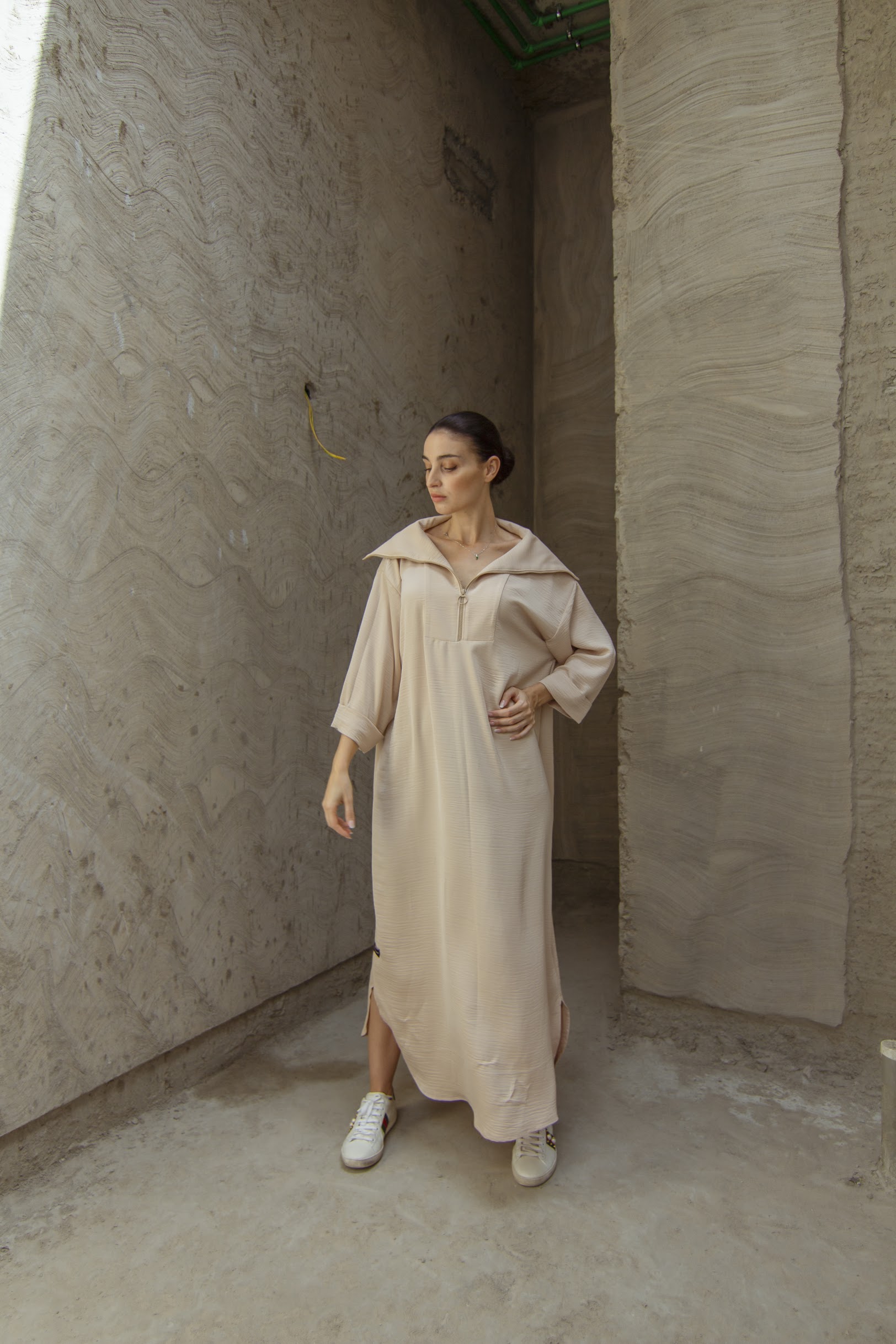 Casual daily kaftan - BEIGE