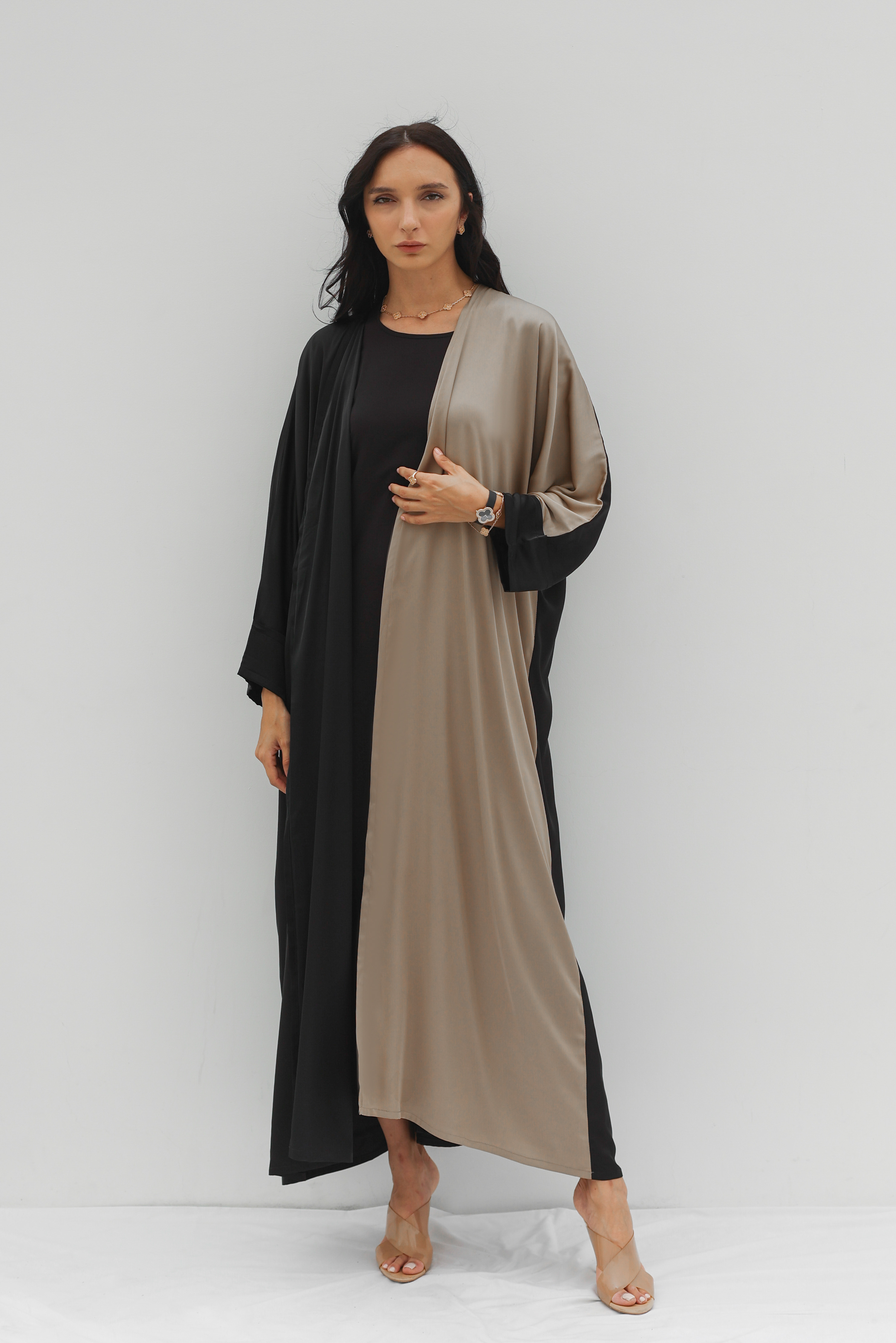 gold and black Abaya