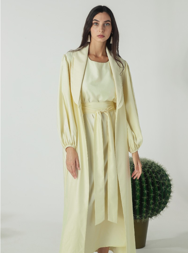 Cream 2-piece kaftan